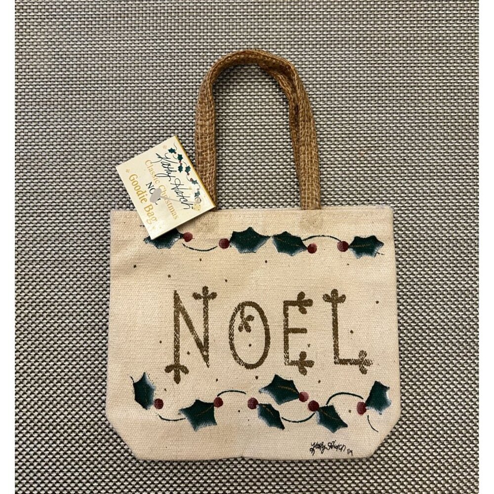 Kathy Hatch Noel Goodie Bag Canvas Tote Miniature Gift Bag Hand-painted Noel Hol